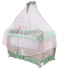 Детский манеж Lorelli Sleep'N'Dream Rocker baldachin green-beige moon bear